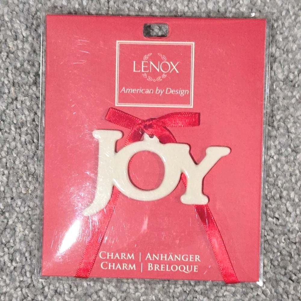 Lenox Greetings of the Season Joy Tag Porcelain Christmas Ornament Charm New